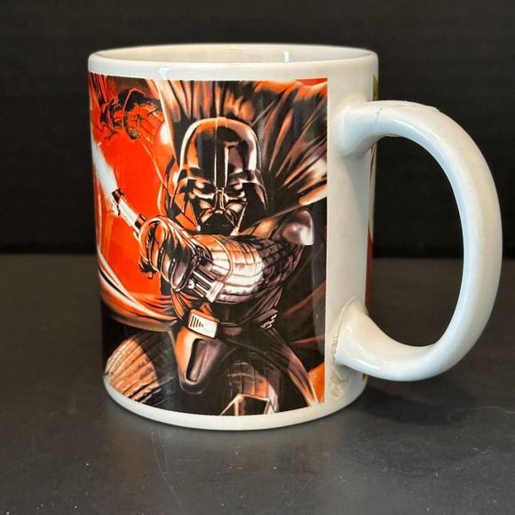Lucas Film Ltd 2011 Darth Vader &Luke Skywalker Star Wars Mug/Cup Repaired *READ - Picture 1 of 13